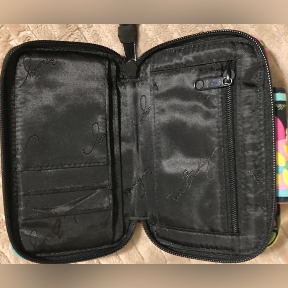 Vera Bradley Zip Around Wallet/Wristlet-Multicolor Floral&Black print - Picture 4 of 5